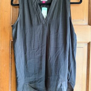 Vince Camuto Black V-Neck Sleeveless Top New with tags